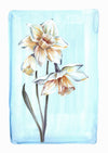 March - Daffodils on Aquamarine