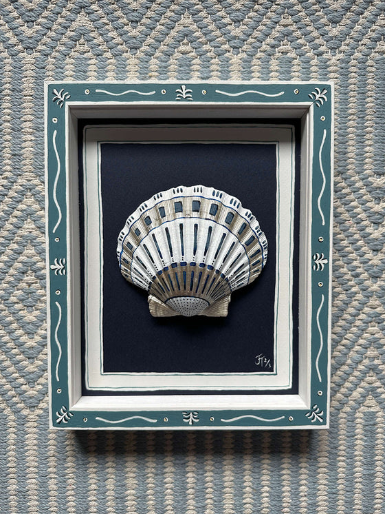 Hand Painted Shell - Davenport Blue and Teal