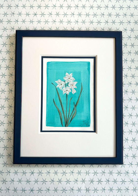 December - Narcissus on Blue Topaz