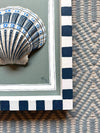 Hand Painted Shell - Blue and White Check