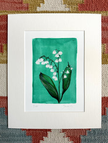  May - Lily of the Valley on Emerald A5 Print